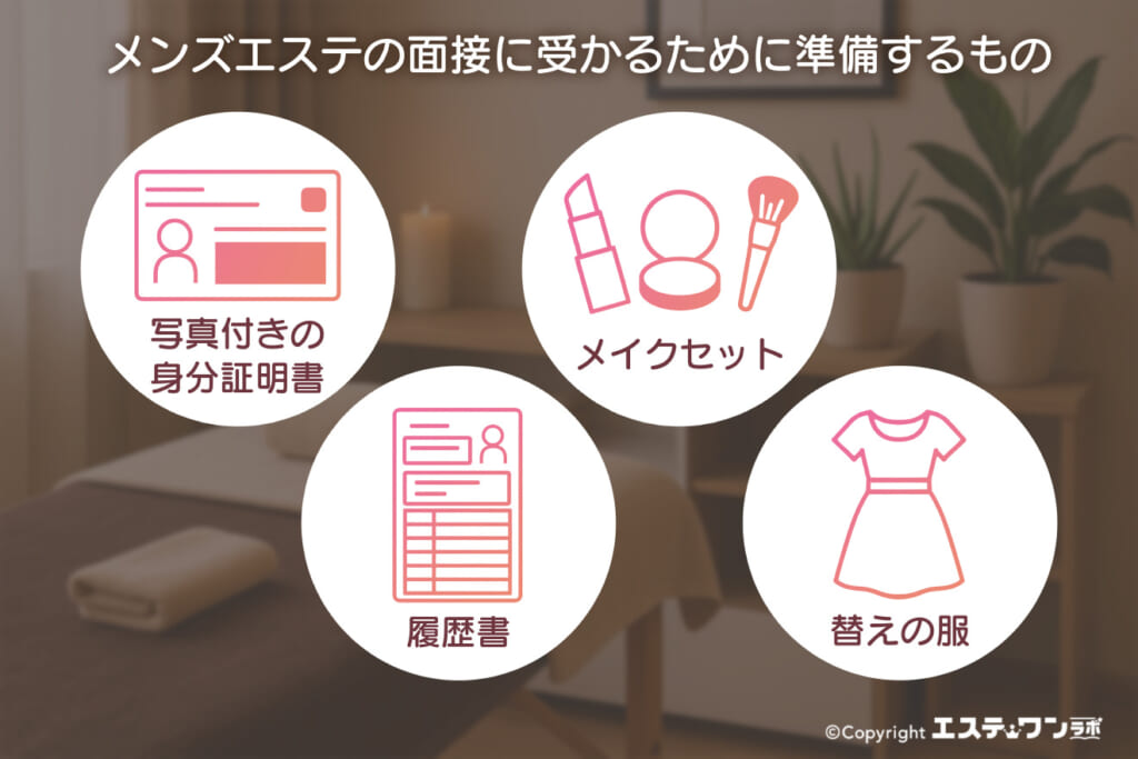 メンズエステの面接時に用意すべき4点セット